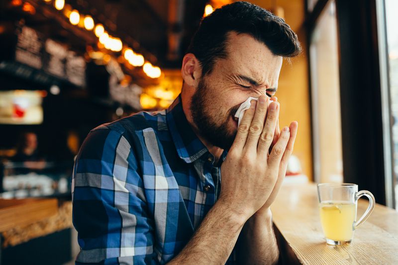 Having a cold with a beard - snotty nose