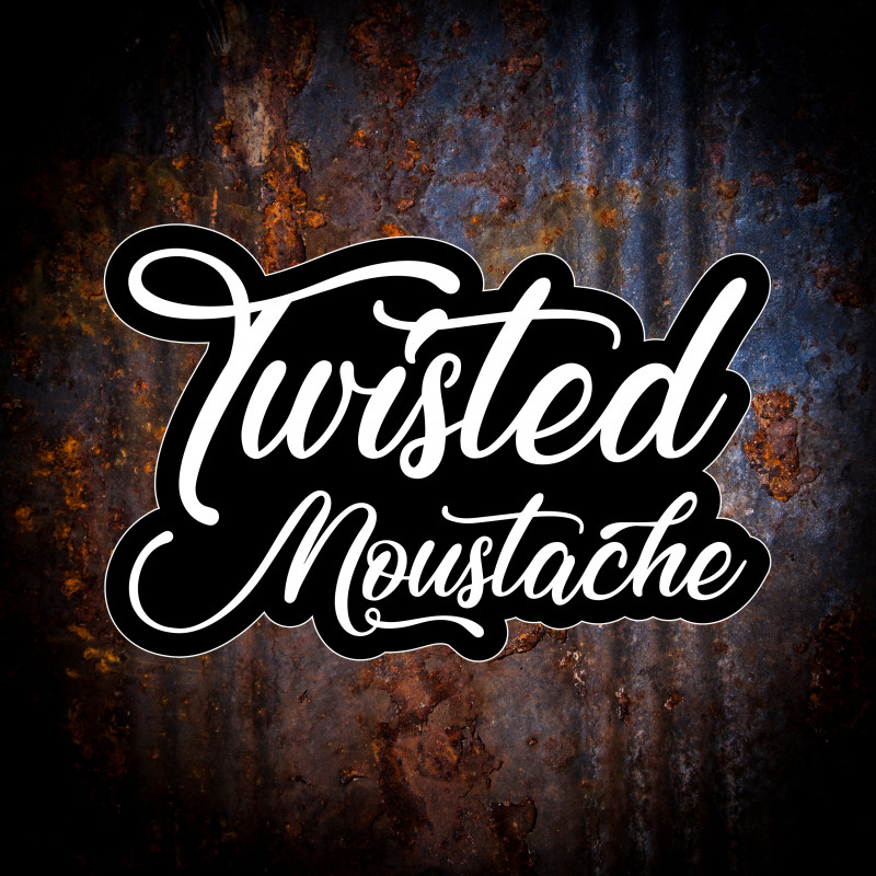 Twisted Moustache Large Logo Sticker