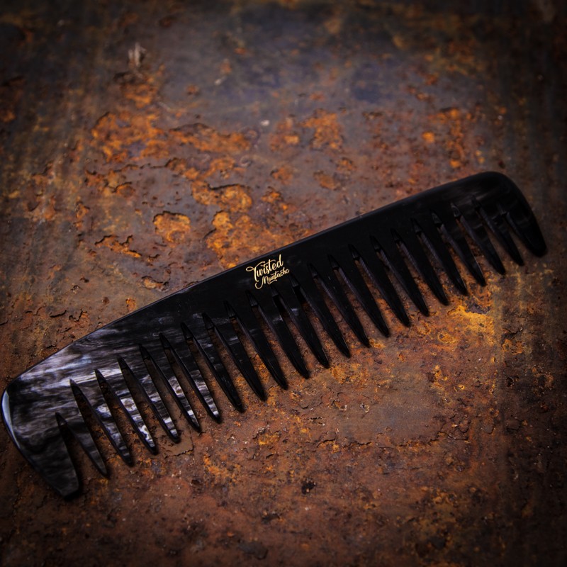 Ox Horn Wide Tooth Beard Comb