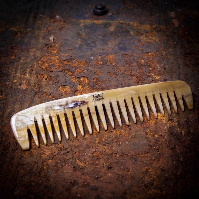 Ox Horn Wide Tooth Beard Comb