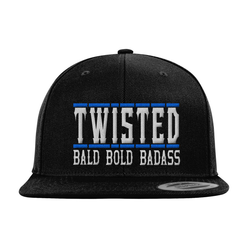 Twisted Bald Bold Badass Snapback Cap