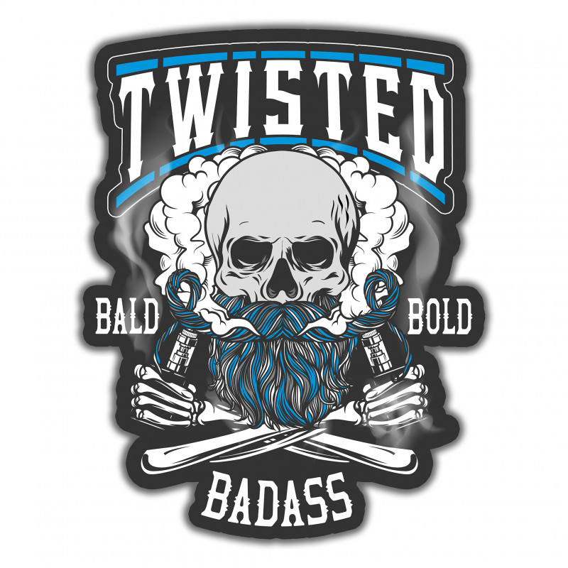 Twisted Bald Bold Badass Sticker