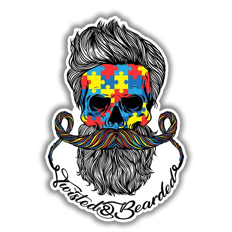 Twisted & Bearded Autism Sticker