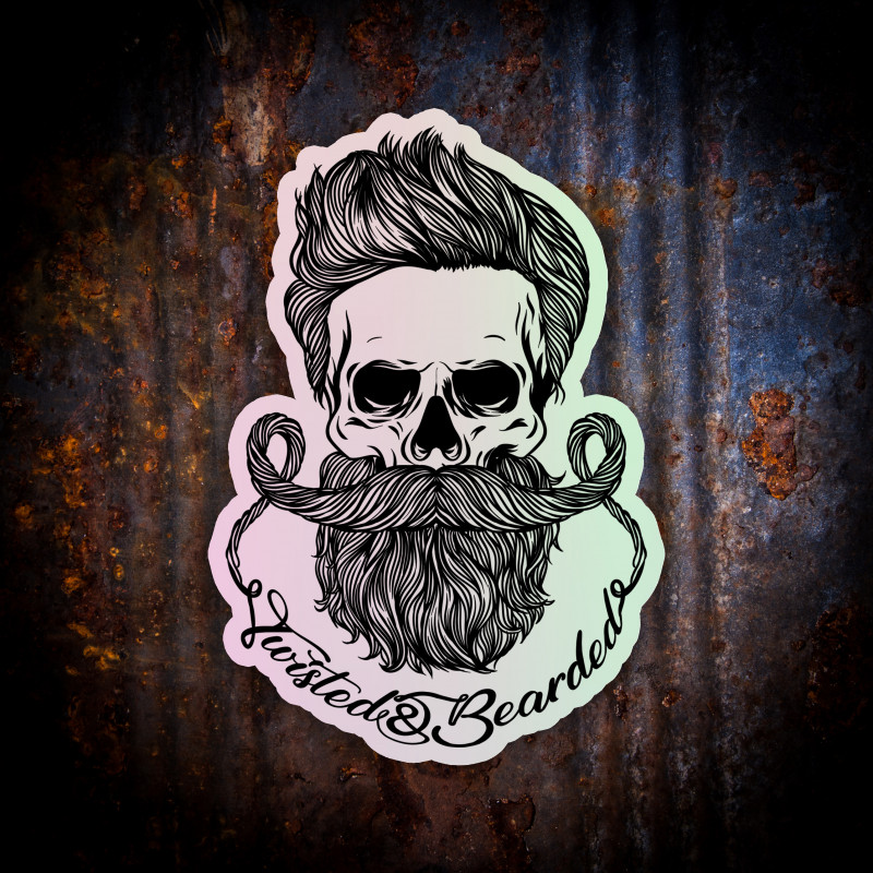 Twisted & Bearded Sticker (Holographic)