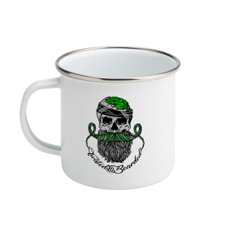 Twisted & Bearded Mental Health Enamel Mug