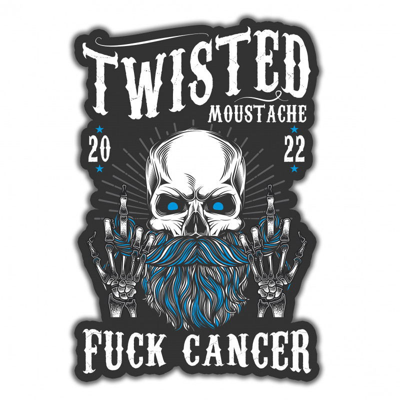 Twisted Moustache F Cancer Sticker